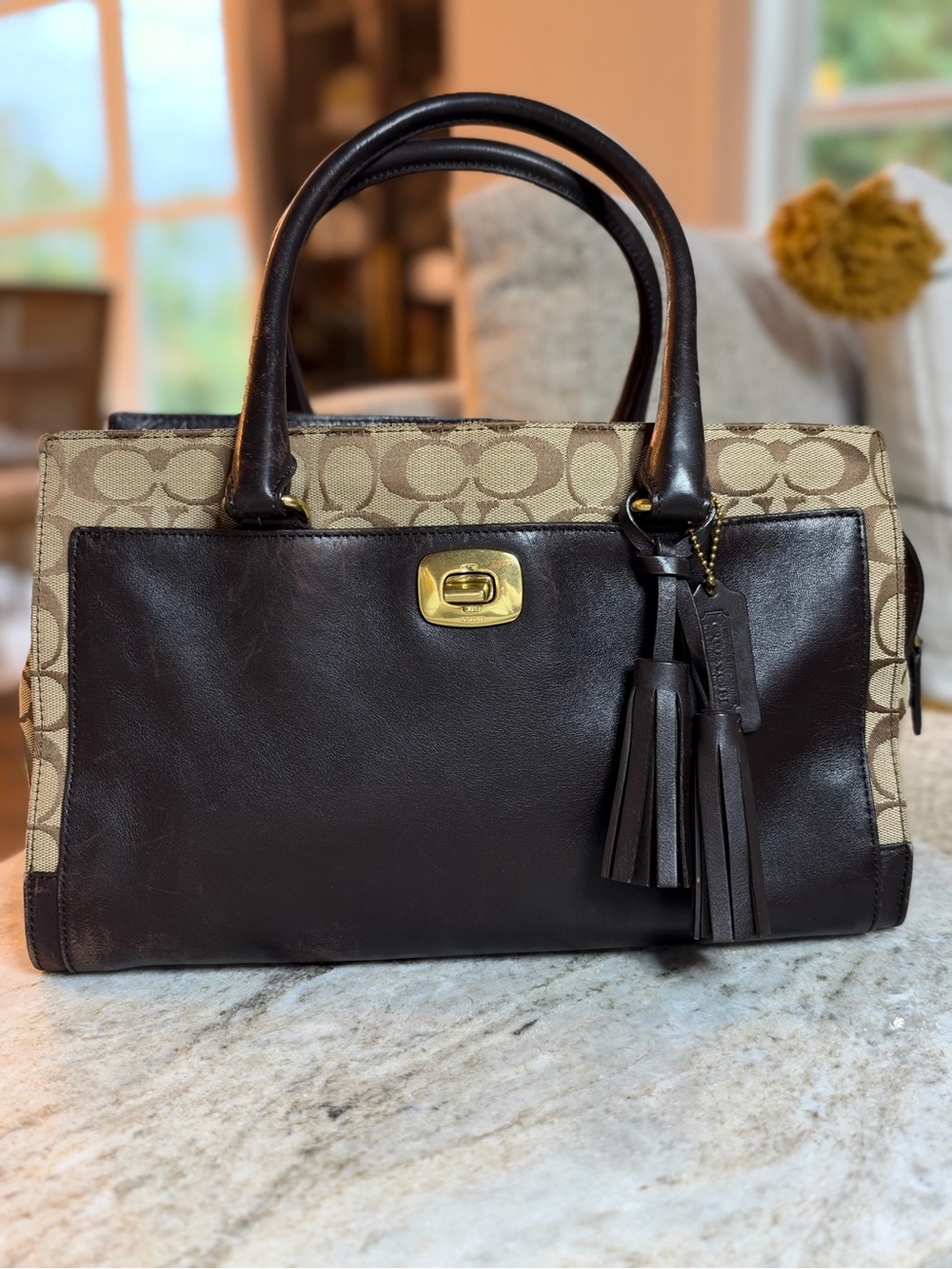 Authentic Coach Legacy Signature Chelsea Carryall 25371